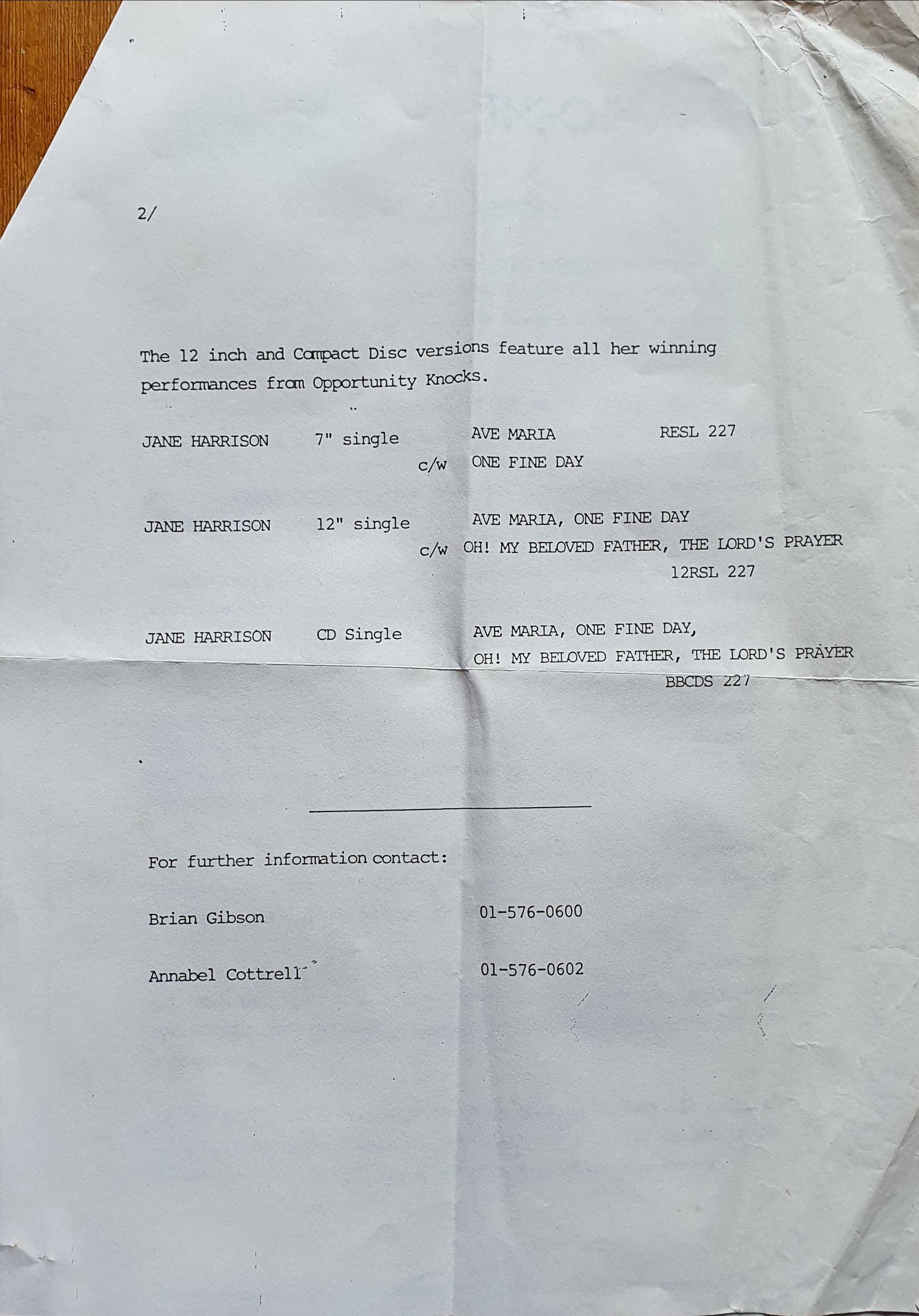 Inserts from RESL 227